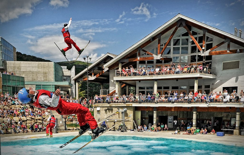 Athletes performing at Utah Olympic Park