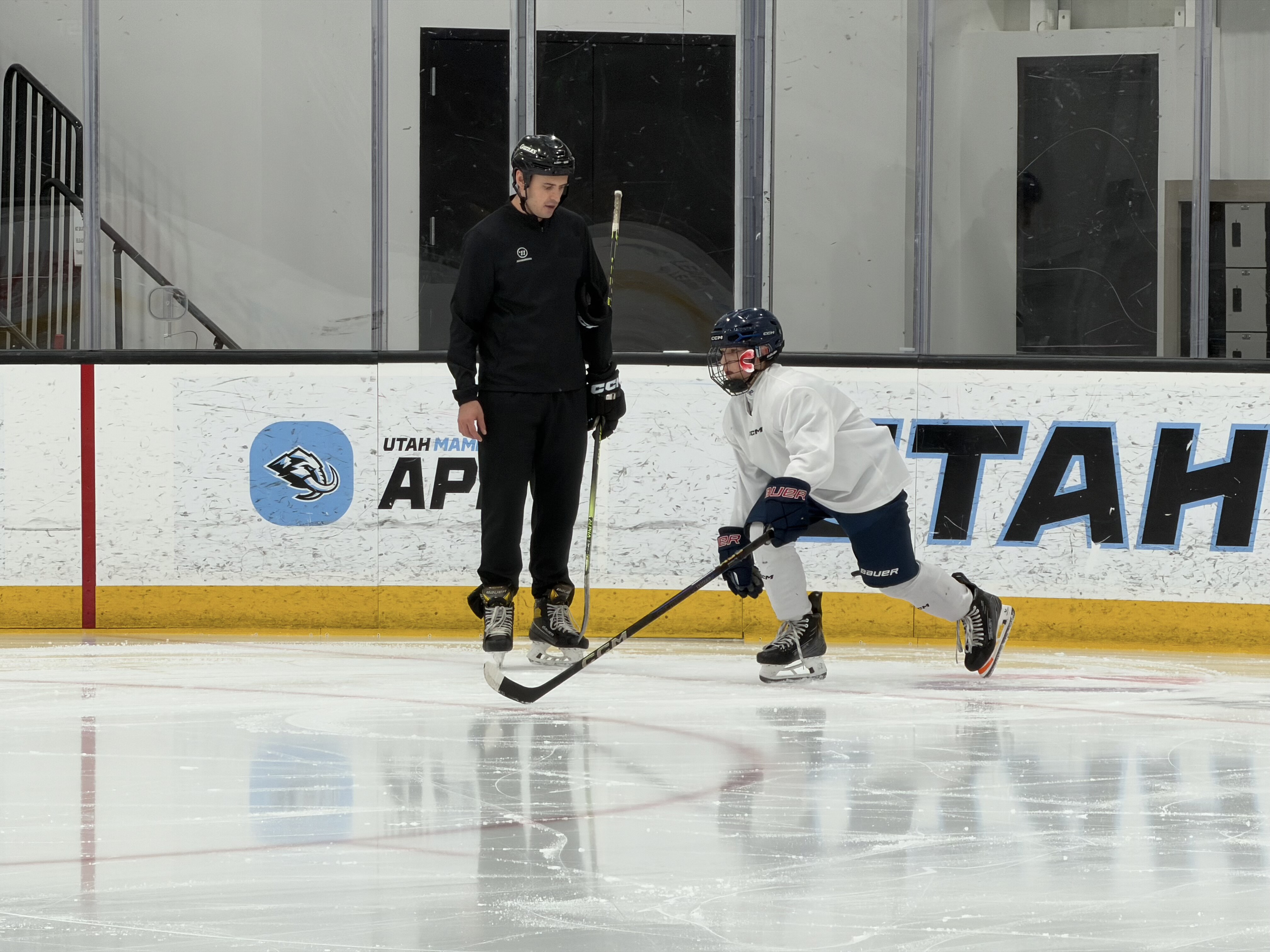 Private hockey coaching on the ice